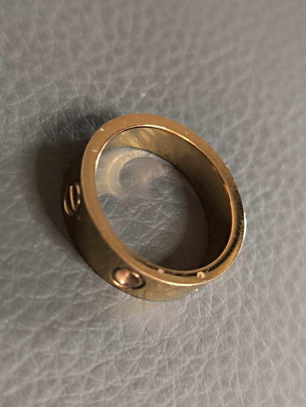 C@rtier Love Rose Gold Band Ring with Rivet Motif